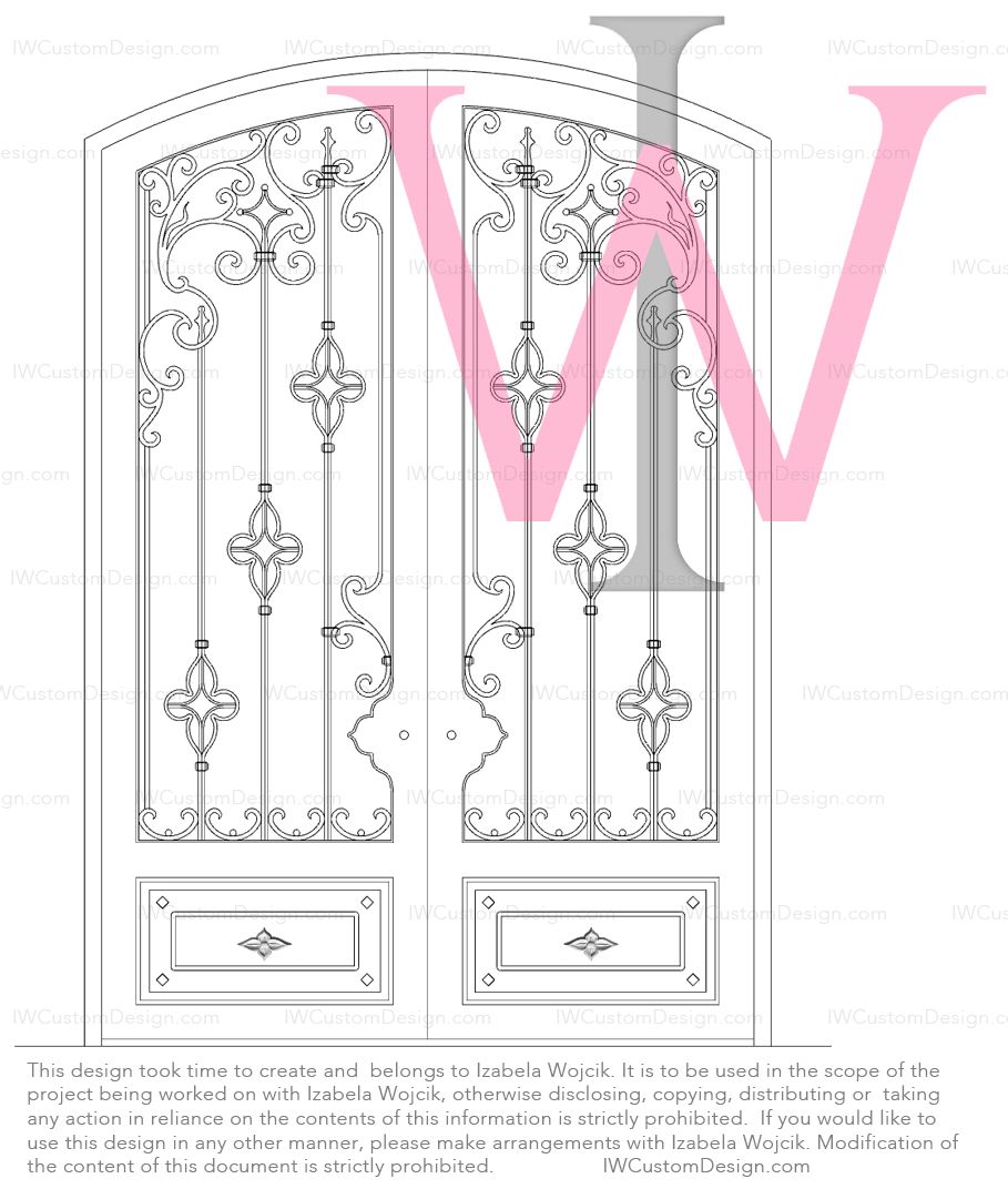 Mediterranean style wrought iron front door design - high end